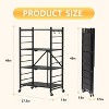 SUGIFT 4 Tier Foldable Storage Shelves, Metal Shelving Units, Storage Rack for Garage, Kitchen, Basement, Pantry, Black - 3 of 4