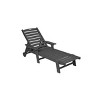 Outdoor Furniture Set,2 Outdoor Chaise Lounge With 1 Side Table,Patio Recliner With Wheels And Cup Holder,Patio Recliner For Poolside-Cuddlewood - 3 of 4