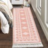 2x6 Runner Area Rug, Machine Washable Tassel Rugs for Living Room, Indoor Non-Slip Front Door Mat, Stain Resistant Floor Cover Carpet, Bordered - 4 of 4
