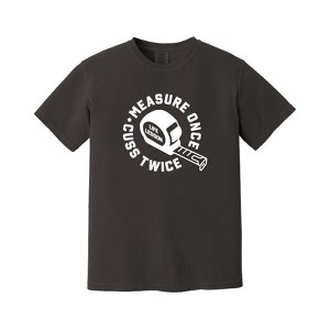Simply Sage Market Men's Measure Once Cuss Twice Short Sleeve Garment Dyed Tee - 1 of 2