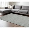 Gray Blue And Ivory Wool Plaid Hand Tufted Area Rug - 2 of 4