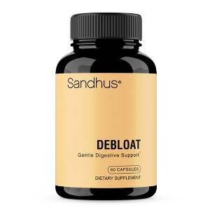 Sandhu’s DEBLOAT – Fast-Acting Herbal & Enzyme Formula for Bloating, Digestion & Water Retention Support, 60 Capsules - 1 of 4
