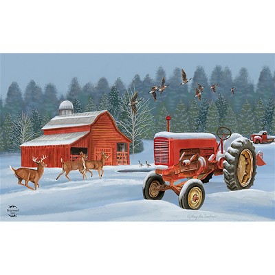 Briarwood Lane Winter Doormat 30x18 Indoor Outdoor Winter on the Farm For Winter Doormat