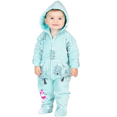 Footed Pajamas - Winter Llamas Infant Hoodie Chenille Onesie : Target