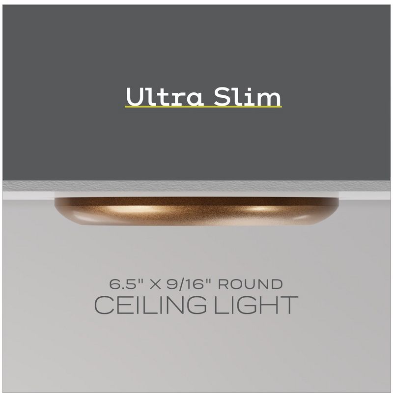 Next Glow Ultra Slim 6.5" LED Ceiling Light Fixture, 3000K Round Flush Mount Light, 4 of 11