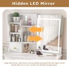 ORRD White 5-Drawer Dressing Table with Movable Hidden Mirror, LED Light & 3-Color Touch Screen – Perfect for Women's & Girls' Bedrooms - 4 of 4
