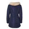 Sportoli Women Long Quilted Plush Lined Outerwear Puffer Jacket Winter Coat with Fur Hood - 4 of 4