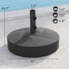 Patio Umbrella Base Holder, Heavy Duty Outdoor Umbrella Stand Base, Filled Up to 66lbs with Stand or 55lbs with Water for Garden, Poolside - 3 of 4
