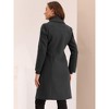 INSPIRE CHIC Women's Notched Lapel Single Breasted Outwear Work Long Winter Coat - 4 of 4