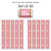 Big Dot of Happiness Hello Little One - Pink and Gold - Mini Candy Bar Wrapper Stickers - Girl Baby Shower Small Favors - 40 Count - 3 of 4
