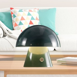 7" Porcini Contemporary Bohemian Rechargeable/Cordless Iron Integrated LED Mushroom Table Lamp - JONATHAN YFeb - 1 of 4