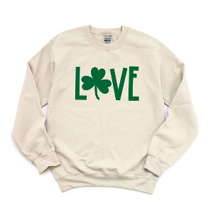 Simply Sage Market Women's Graphic Sweatshirt Love Clover St. Patrick's Day - 1 of 3