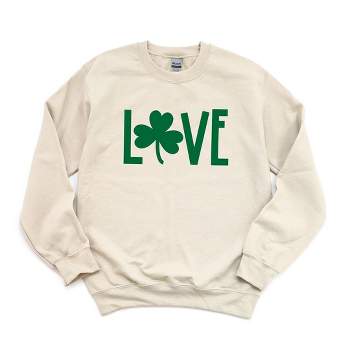 Simply Sage Market Women's Graphic Sweatshirt Love Clover St. Patrick's Day