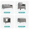 Sonkuki 6-Piece Patio Conversation Set Outdoor Wicker Rattan Furniture Set with Side Table - 2 of 4