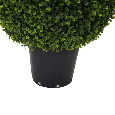 Elegant 37" UV-Resistant Plastic Boxwood Topiary in Teardrop Design