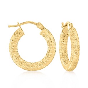 Ross-Simons Italian 10kt Yellow Gold Small Diamond-Cut Hoop Earrings - 1 of 3