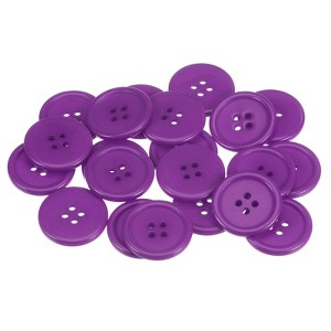 Unique Bargains Resin Craft Snap Round Flat 4-Hole Sewing Buttons 50 Pcs - 1 of 4