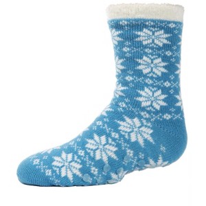 Memoi Girls' Snowflake Plush-Lined Cozy Socks - 1 of 2