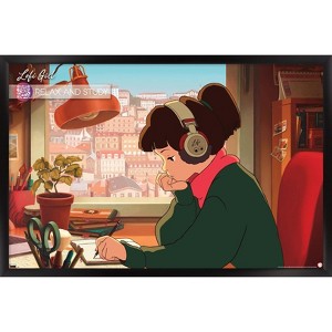 Trends International Lofi Girl - Relax and Study Framed Wall Poster Prints - 1 of 4