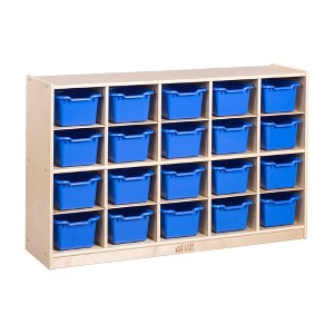 ECR4Kids 20 Cubby Tray Cabinet with Scoop Front Storage Bins - 1 of 4