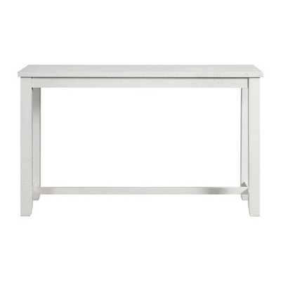 White Multipurpose Bar Table Set with Upholstered Stools