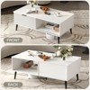 41.34" Wooden Coffee Table with Storage Cabinet, Two-Tier Design, Wave-Style Sliding Doors - 4 of 4