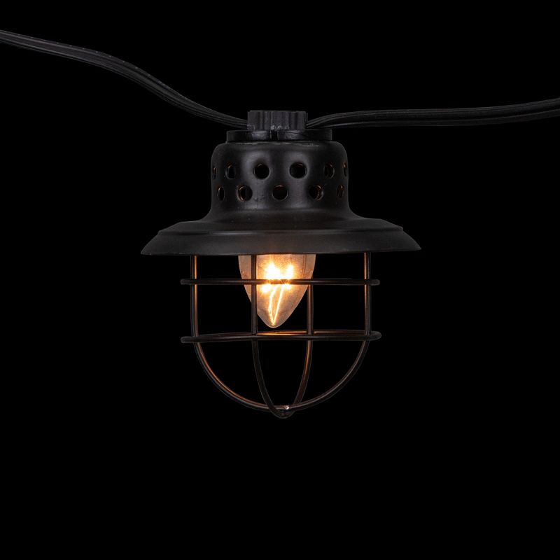 Northlight 10-Count Black Caged Fisherman Lantern Patio String Light Set - 9' Black Wire, 3 of 8