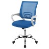TiramisuBest Blue Upholstered Adjustable Desk Chair: Wood+Fabric, Mesh, Chrome Base - 2 of 4