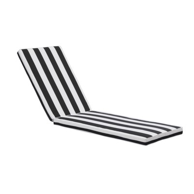 VisioGear Outdoor Lounge Chair Cushion, Replacement Patio Funiture Seat Cushion, Chaise Lounge Cushion, Black & White, 74.41"*22.05"*2.76"