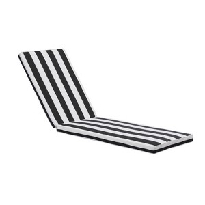 VisioGear Outdoor Lounge Chair Cushion, Replacement Patio Funiture Seat Cushion, Chaise Lounge Cushion, Black & White, 74.41"*22.05"*2.76" - 1 of 4