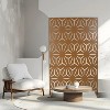 Grungis 76" H×48" W Freestanding Privacy Fence with Symmetrical Geometric Openwork Pattern,Outdoor Privacy Screen for Balcony,Patio,Garden - 2 of 4