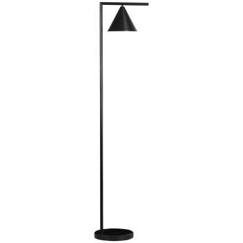 HOMCOM Modern Floor Lamps for Living Room Lighting, Adjustable Standing Lamp for Bedroom Lighting, Black