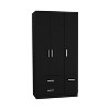 Depot E-Shop Armoire Wardrobe, 4 Doors, Hanging Rod, 3 Cabinets, 6 Shelves - 2 of 4
