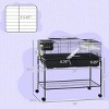 2-Tier Small Animal Cage with Removable Stand,Wheels and Storage Shelf,39" Pet Habitat–LAOTIES - 3 of 4