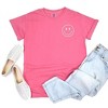 Simply Sage Market Women's Embroidered Smiley Face Outline Short Sleeve Garment Dyed Tee - 3 of 3