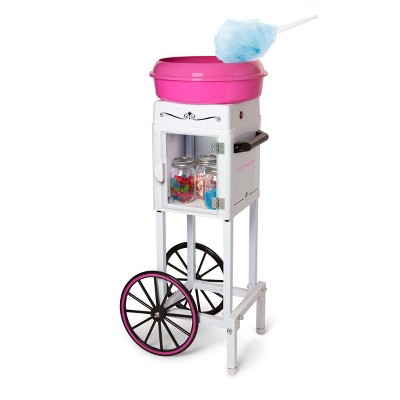 Nostalgia Professional Cotton Candy Cart - 36 in. Tall Vintage Style with Storage Compartment