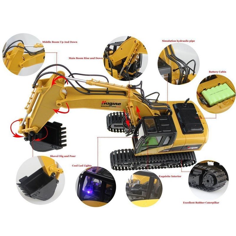 Big Daddy Super Powerful Full Functional DIE-CAST 15 Channel Professional Remote Control Excavator Tractor, 4 of 9