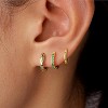 Inerney Gold Huggie Hoop Earrings Set for Women, Dainty Small Sterling Silver Earring Stacks Hypoallergenic Jewelry for Multiple Piercings - 3 of 4