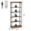 Industrial Bookshelf Wood Bookcase 6 Tier Storage Open Rack Shelf with Metal Frame Rustic Tall Standing Bookshelves - 4 of 4