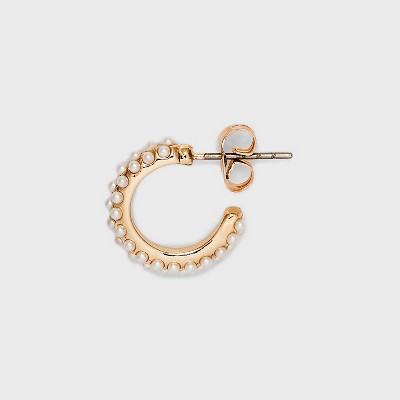 Pearl Hoop Earrings - A New Day&#8482; Gold