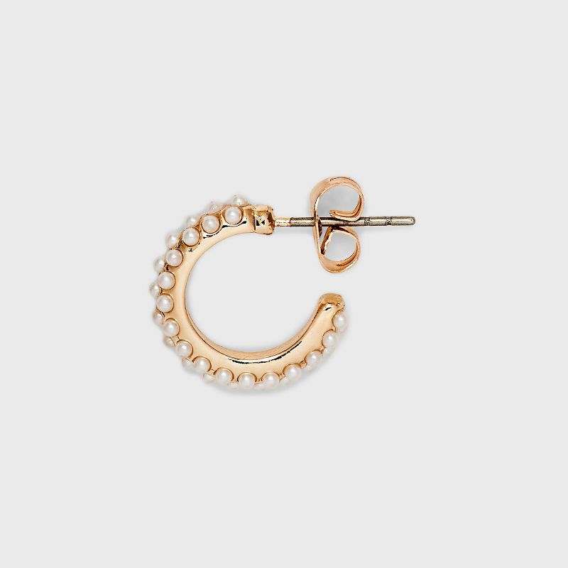 Pearl Hoop Earrings - A New Day&#8482; Gold, 4 of 8