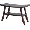 DecoTeak 28" Satori DT175 Wide Teak Wood Shower Bench with Shelf : Microfiber, Machine Washable, Non-Slip Backing - 2 of 4
