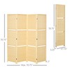 Aghana Digitals 4-Panel Bamboo Privacy Screen with Storage Shelves, 6Ft Freestanding Room Divider, - 3 of 4