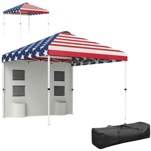 Outsunny 10' x 10' Pop Up Canopy Tent with Sidewall, Instant Sun Shelter with Storage Pockets, Height Adjustable - image 1 of 4