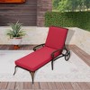 CLIHOME Cast Aluminum Outdoor Adjustable Chaise Lounge Lawn Chair with Removable Cushion - 2 of 4