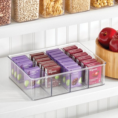 iDESIGN 4-Section Storage Bin for Pantry or Kitchen Cabinets, Clear — фото 6
