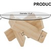 Modern Round Coffee Table with Artistic Geometric Base, Minimalist Accent Table for Living Room, Farmhouse or Contemporary Spaces-Maison Boucle - 4 of 4