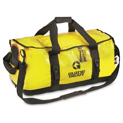 Guide Gear Heavy Duty PVC & Nylon Large Duffle Dry Bag w/ Zippered Storage to Keep Hunting, Boating, Fishing, & Camping Gear Safe from Water, Yellow