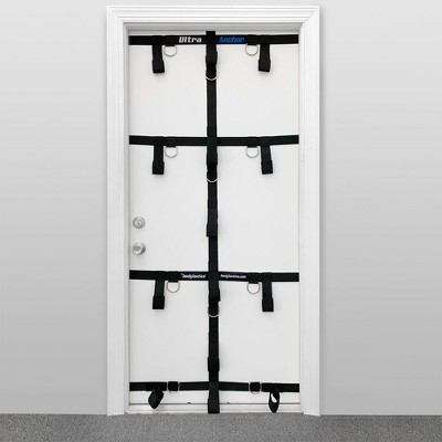 Bodylastics Ultra Anchor Door Attachment with 25 Durable Connectors for Anti Snap Resistance Bands Strength Training on Any Standard Door, Black