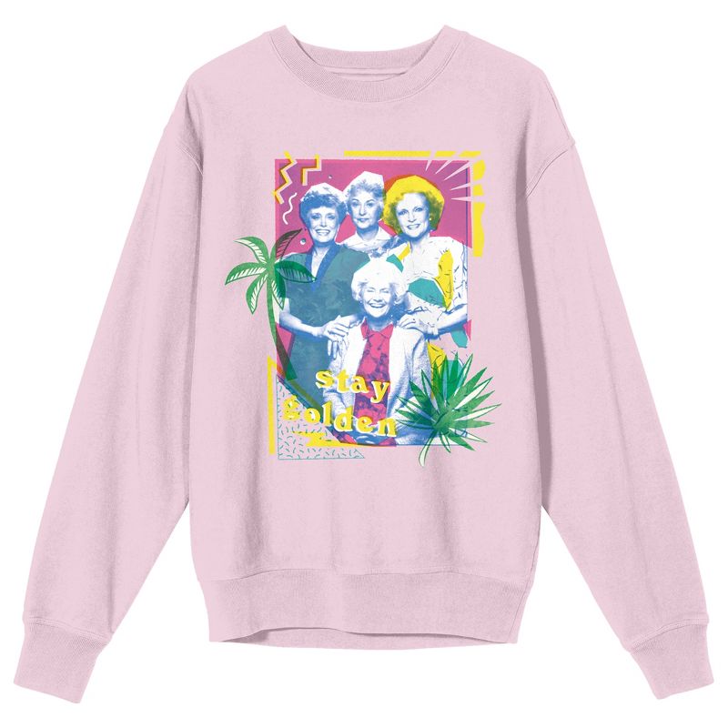 Golden Girls Pastel Art Crew Neck Long Sleeve Cradle Pink Women's Sweatshirt, 1 of 3